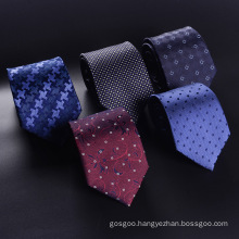 Men's Classic Stripe Jacquard Woven Silk Wedding Custom Logo Tie Solid Formal Party Suit Necktie